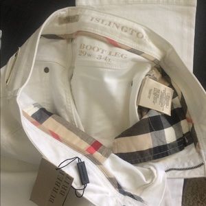 Burberry White Boot Cut Jeans